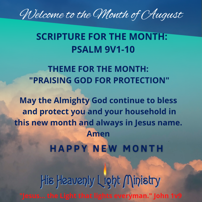 MONTHLY NEWSLETTER By Rev. Dr. C. A. ONITIRI (August 2022)